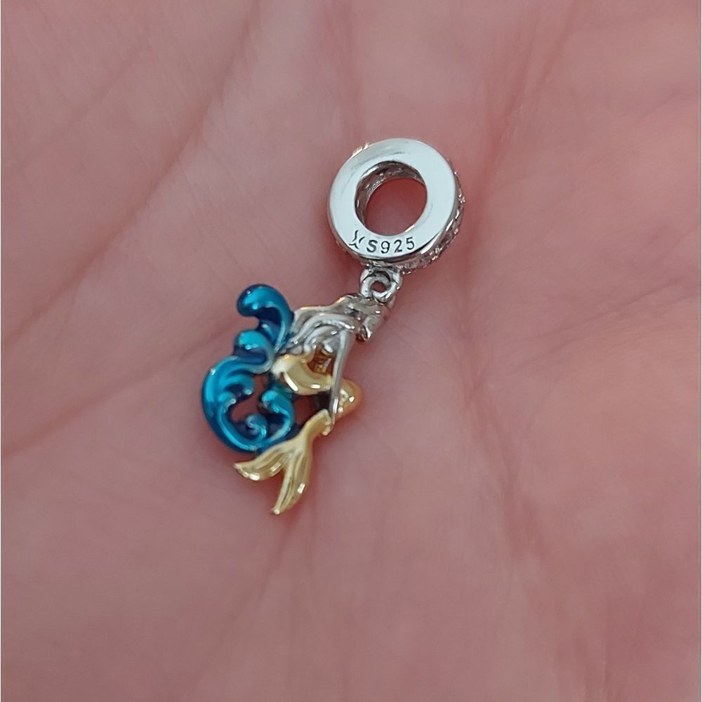 925 Sterling Silver Waiting Mermaid Charm - Picture 6 of 6